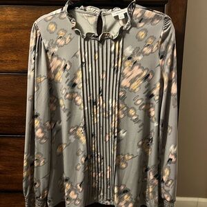 EUC Calvin Klein Women’s Long Sleeve Top with Ruffle Collar